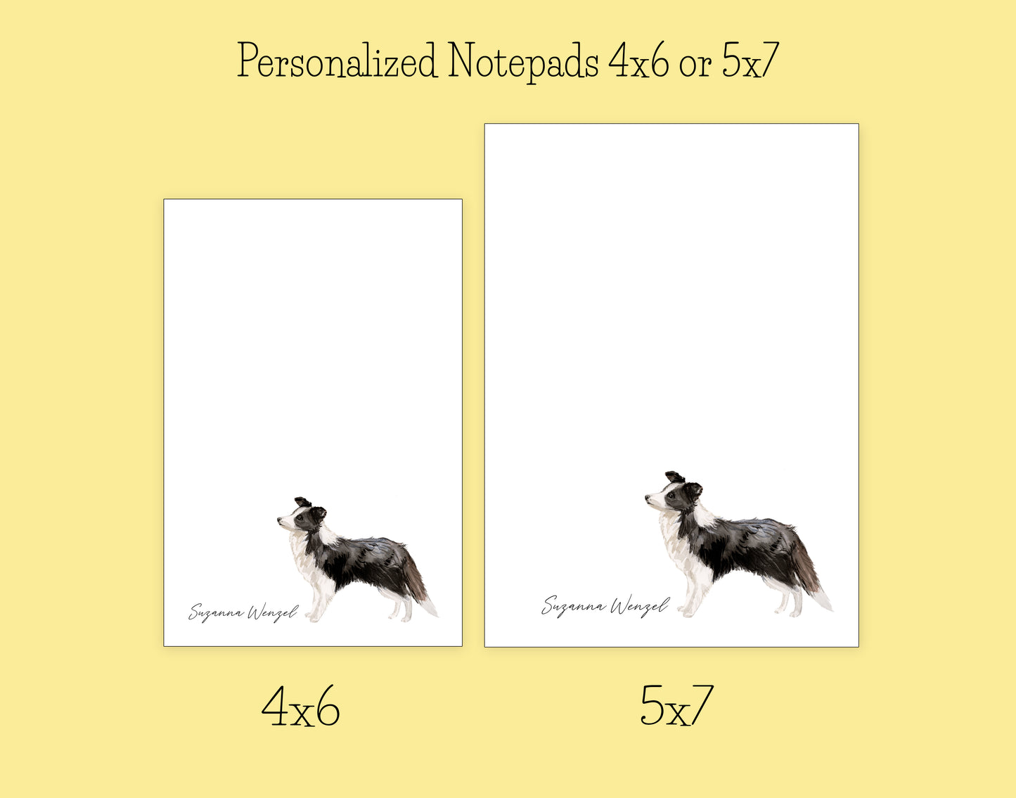 Border Collie Dog Notepad, Card and Stickers