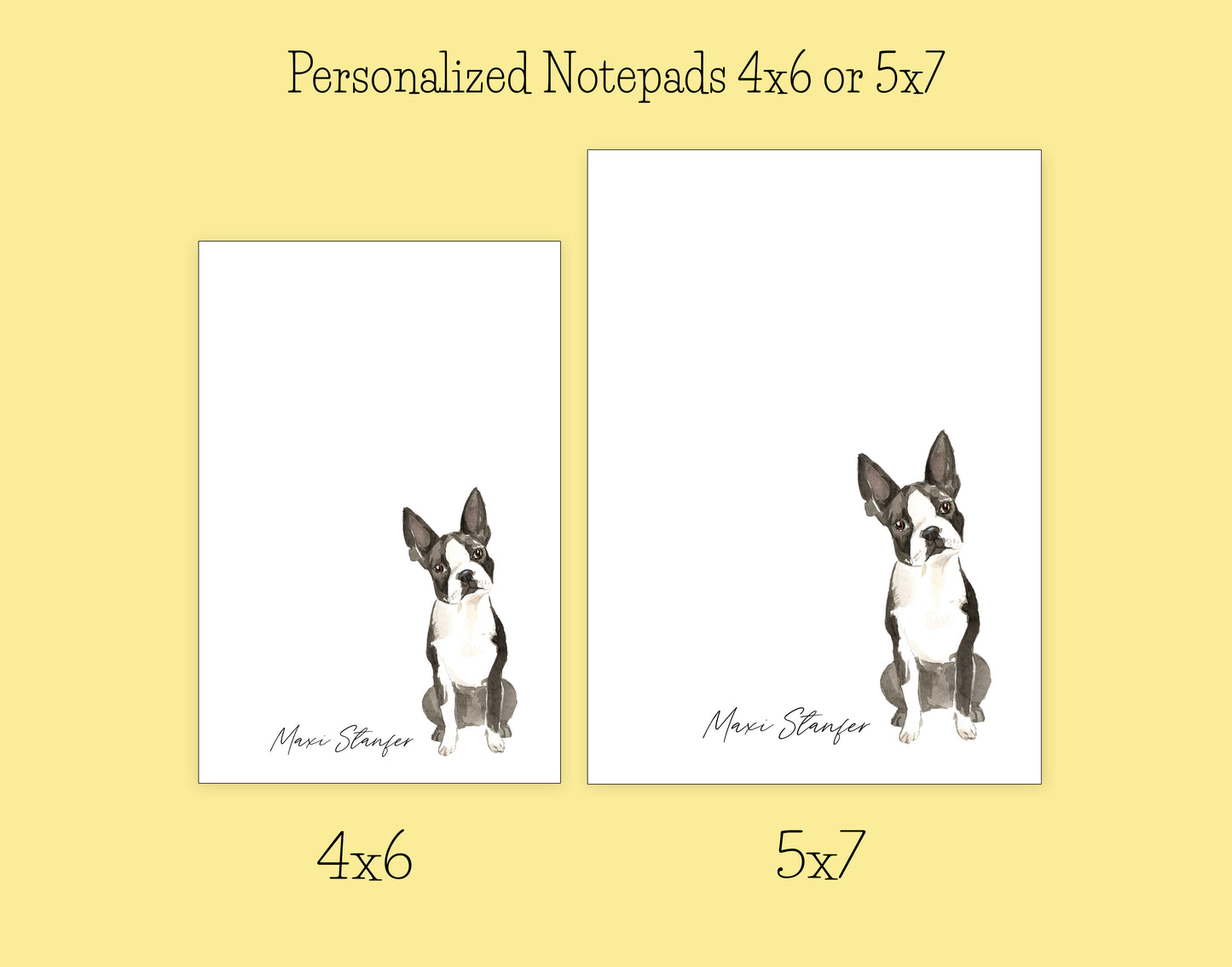 Boston Terrier Dog Notepad, Card and Stickers