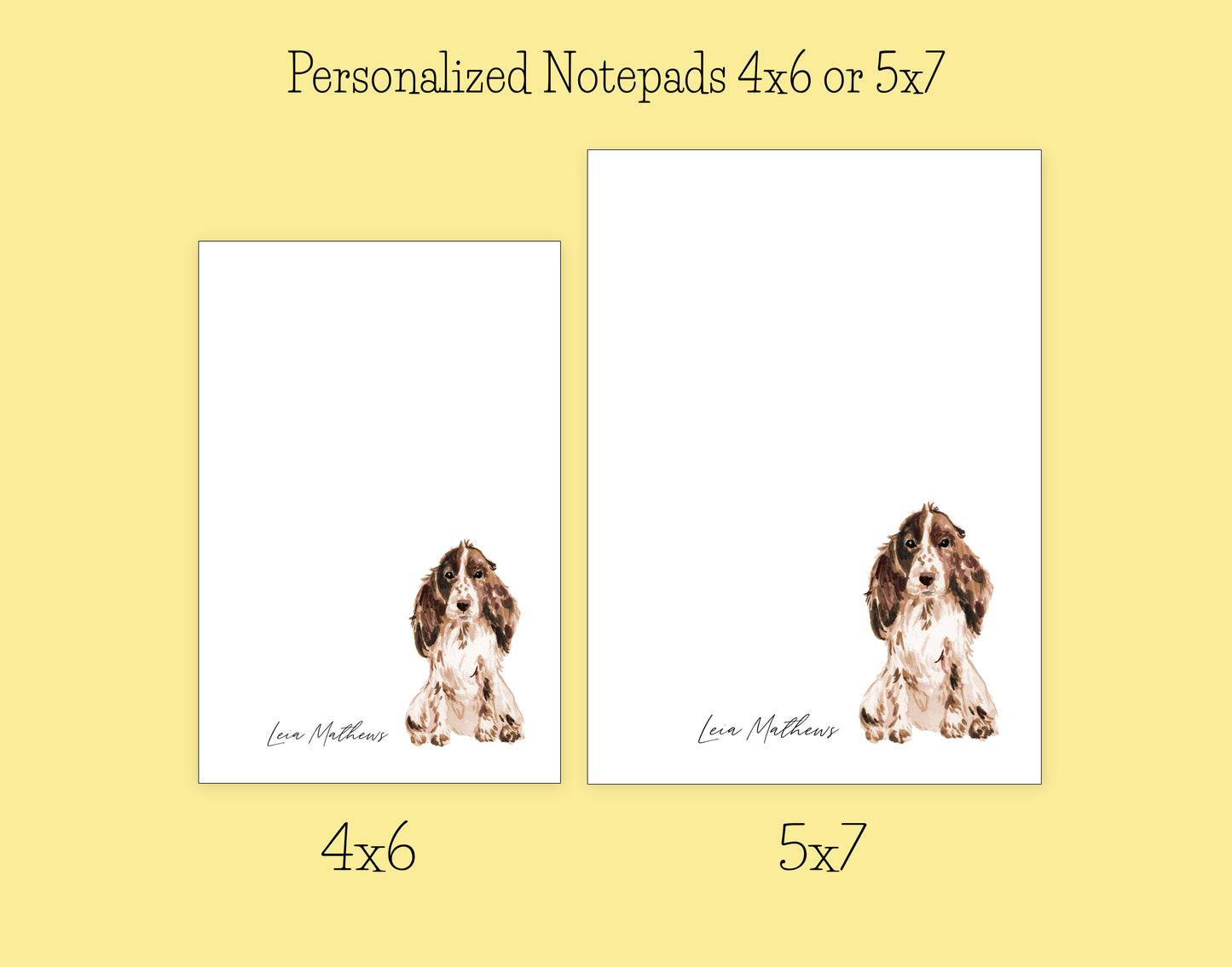Brown and White Cocker Spaniel Dog Notepad, Card and Stickers