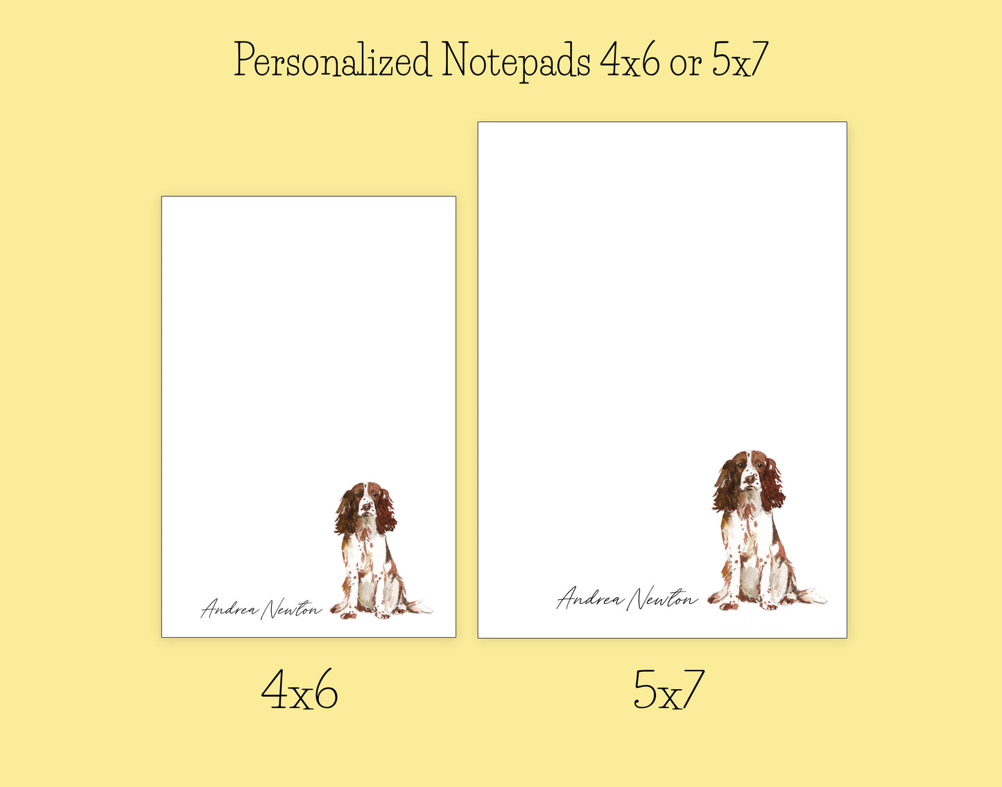 Brown and White English Springer Spaniel Dog Notepad, Card and Stickers