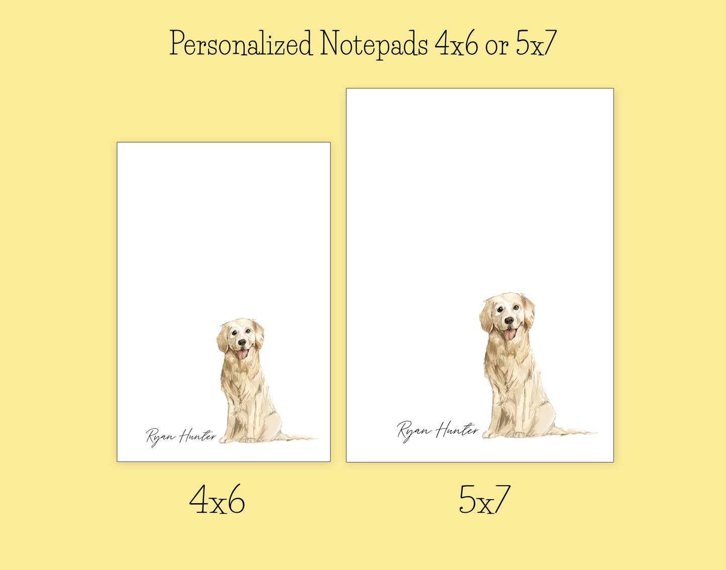 Golden Retriever Dog Notepad, Card and Stickers