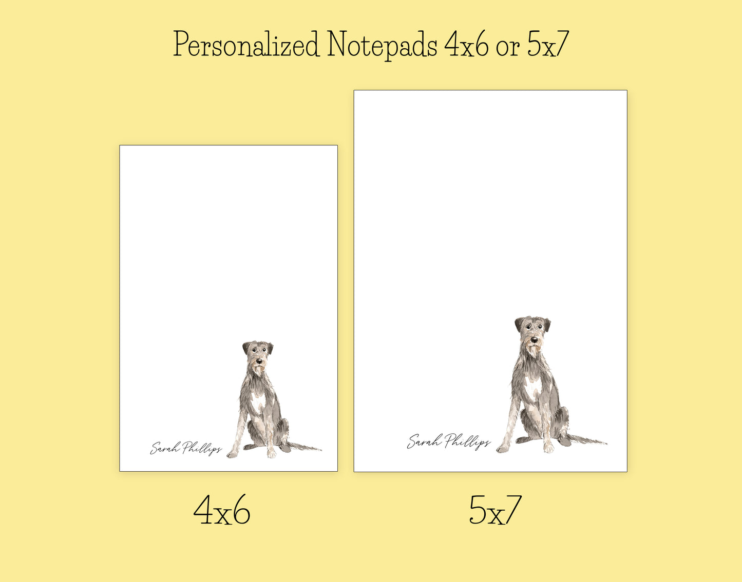 Irish Wolfhound Dog Notepad, Card and Stickers