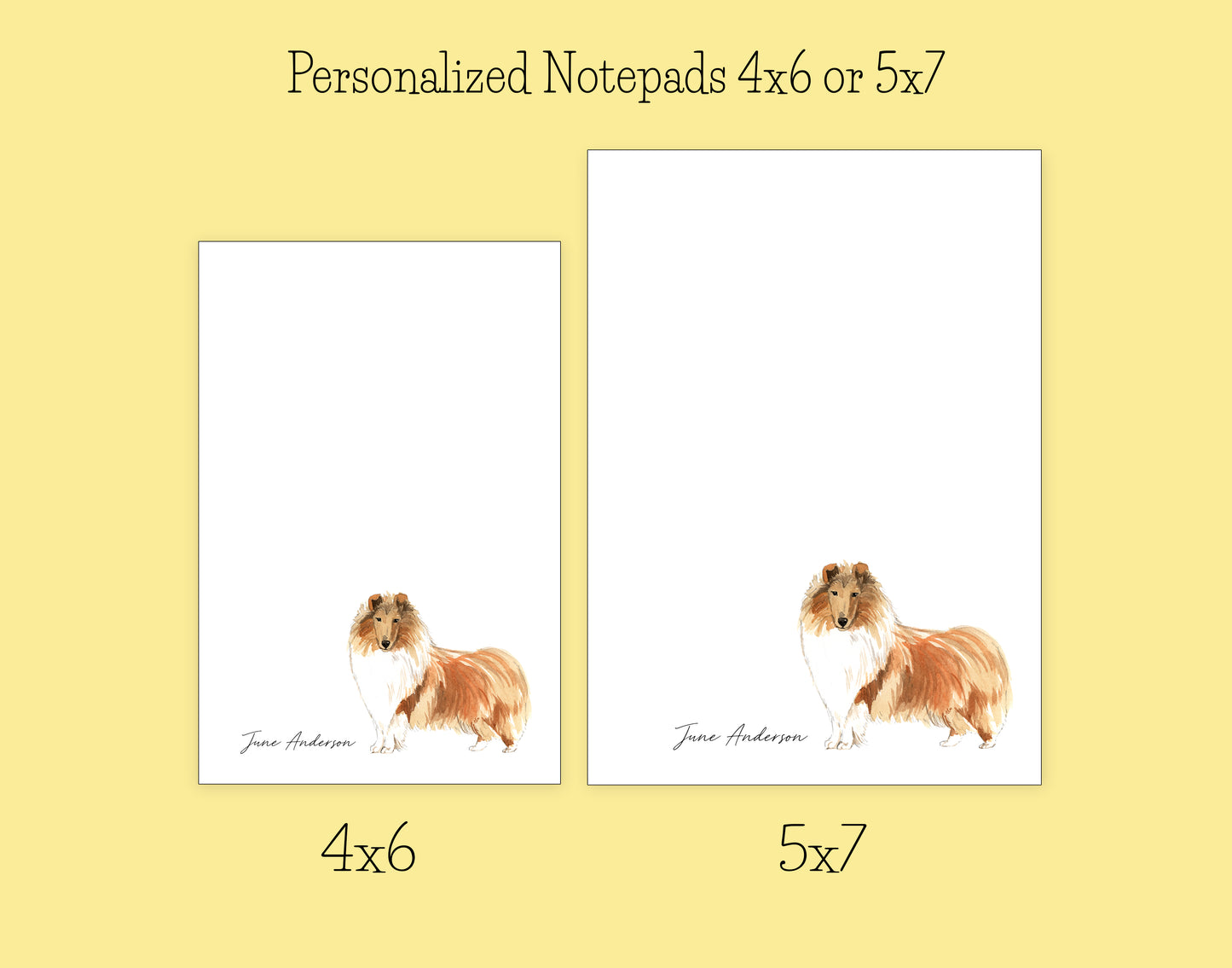 Rough Collie Dog Notepad, Card and Stickers