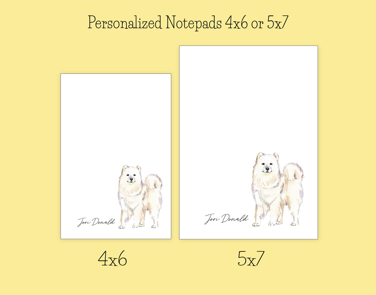 Samoyed Dog Notepad, Card and Stickers