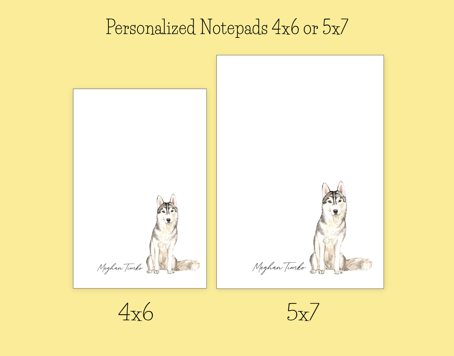 Siberian Husky Dog Notepad, Card and Stickers