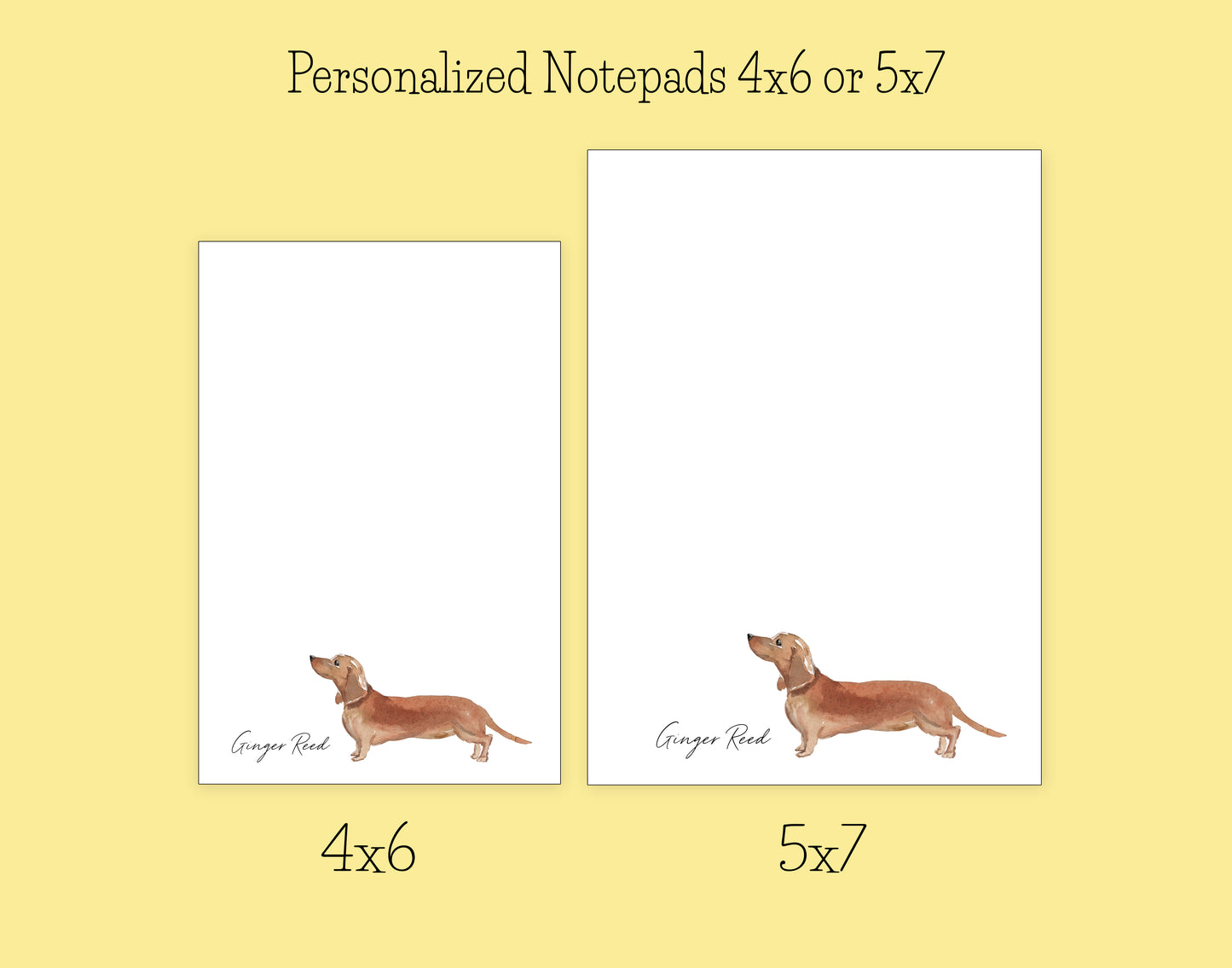 Brown Dachshund Dog Notepad, Card and Stickers