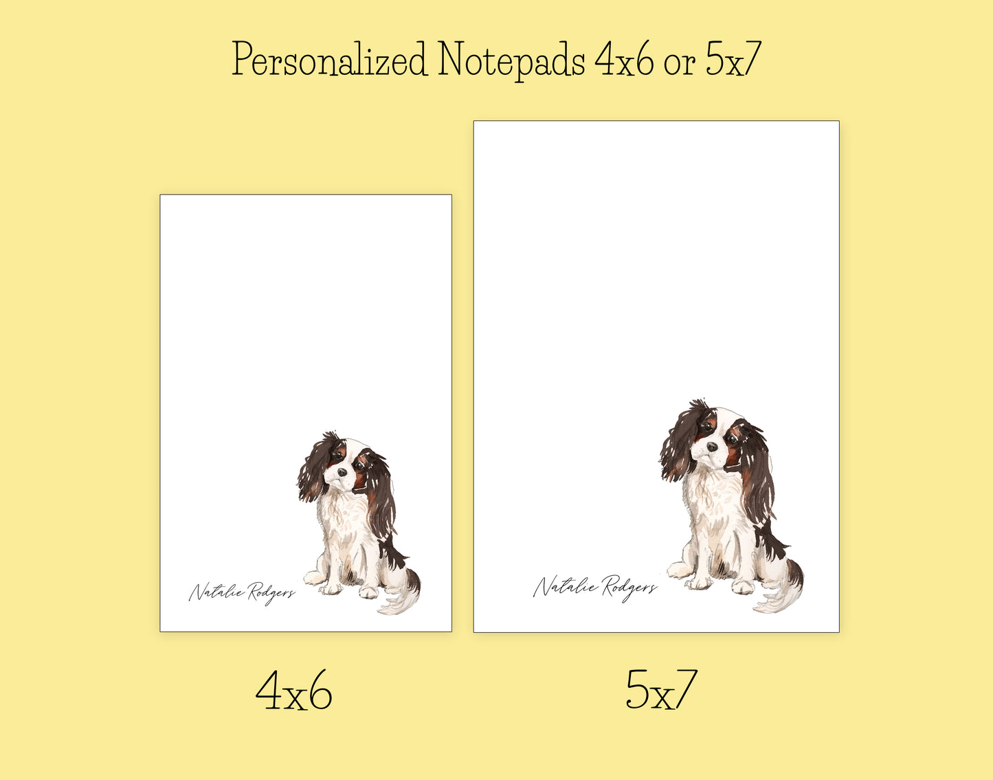 Cavalier King Charles Spaniel Tri Color Dog Notepad, Card and Stickers