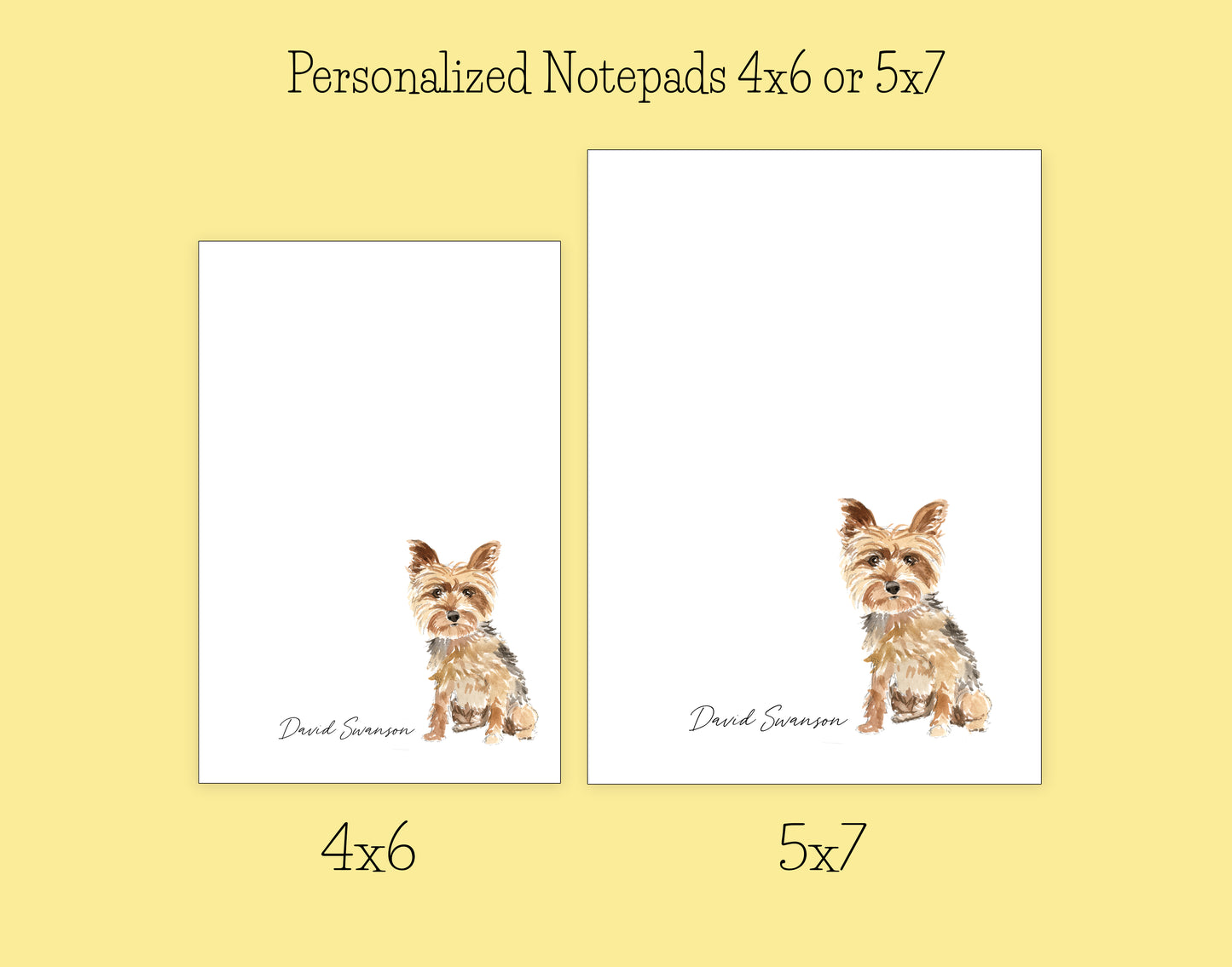 Yorkshire Terrier Dog Notepad, Card and Stickers