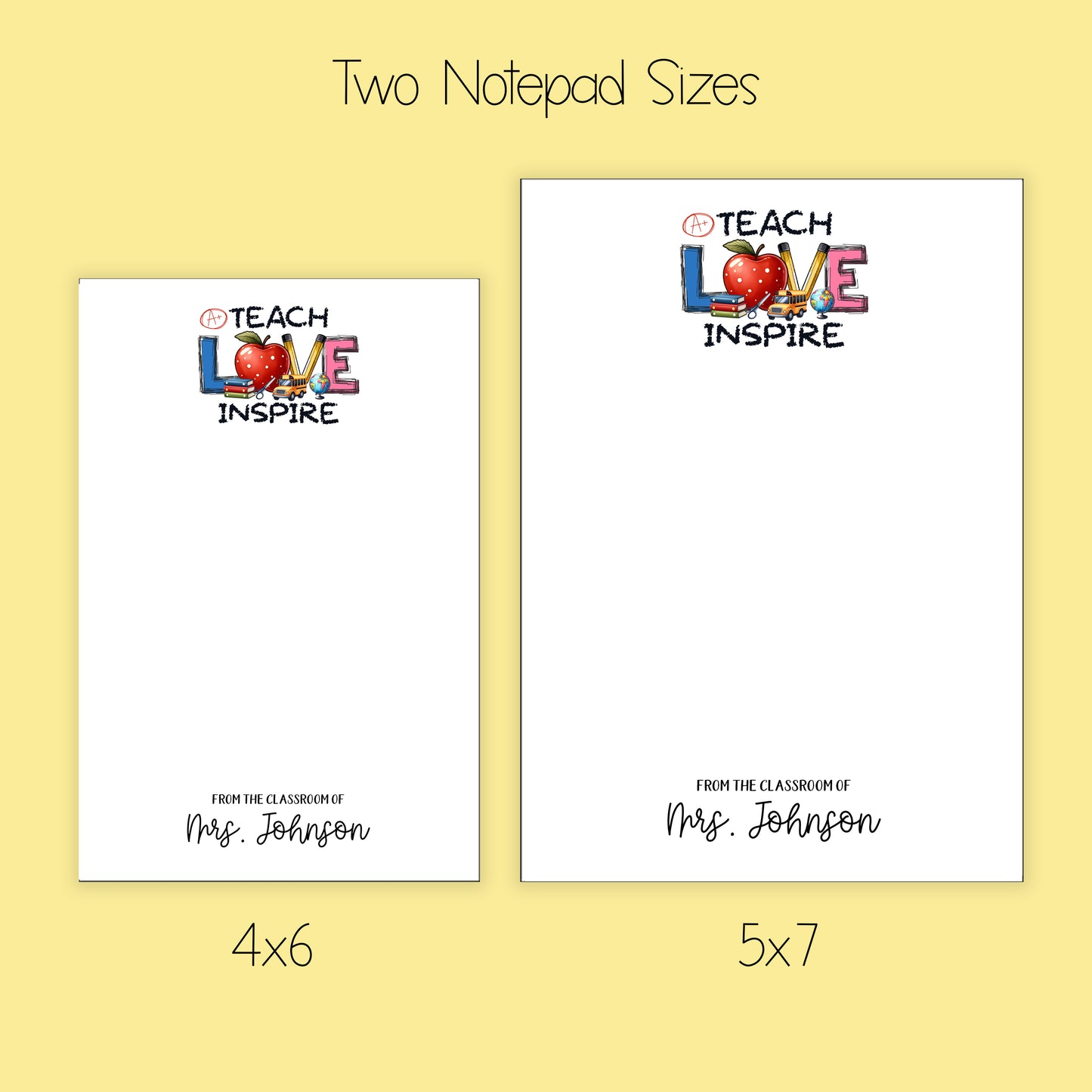 Teacher Notepad. Card and Stickers