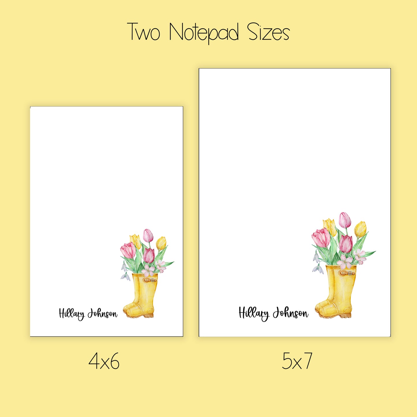 Rainboots and Flower Notepad, Card and Stickers
