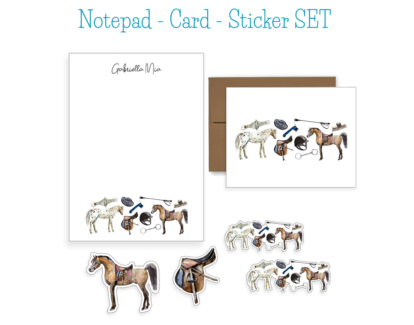Horse Notepad, Card and Stickers
