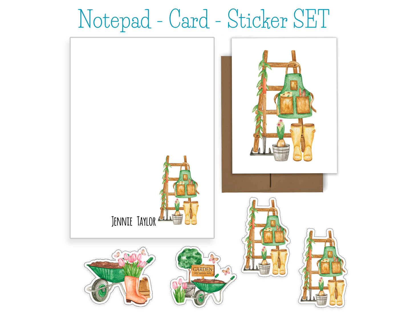 Garden Notepad, Cards and Stickers