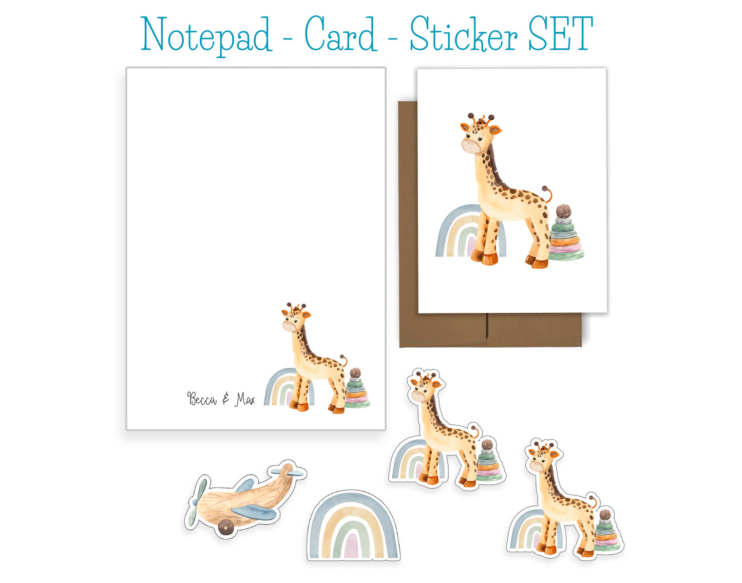 Baby Notepad, Card and Stickers
