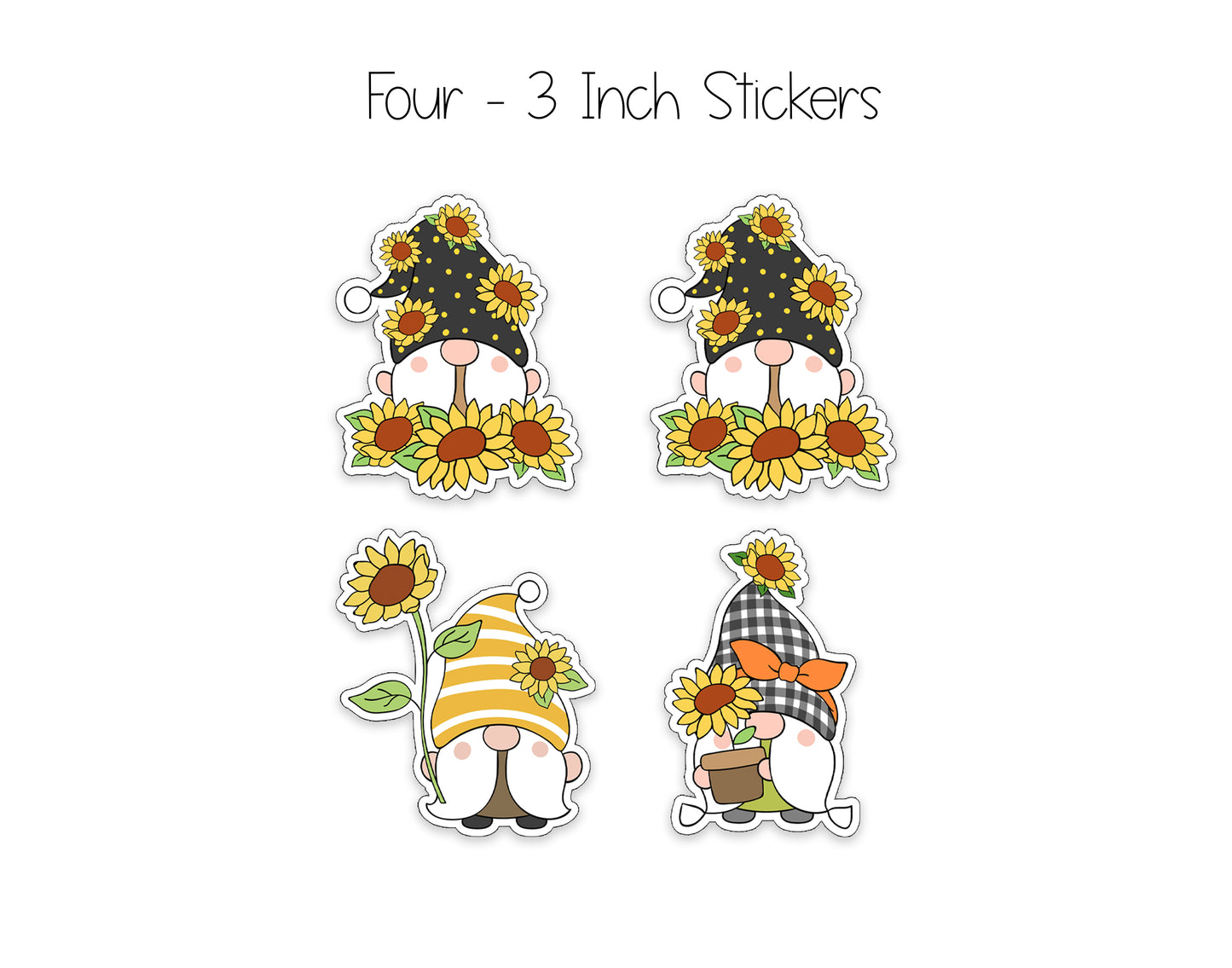 Sunflower Gnome Notepad, Card and Stickers