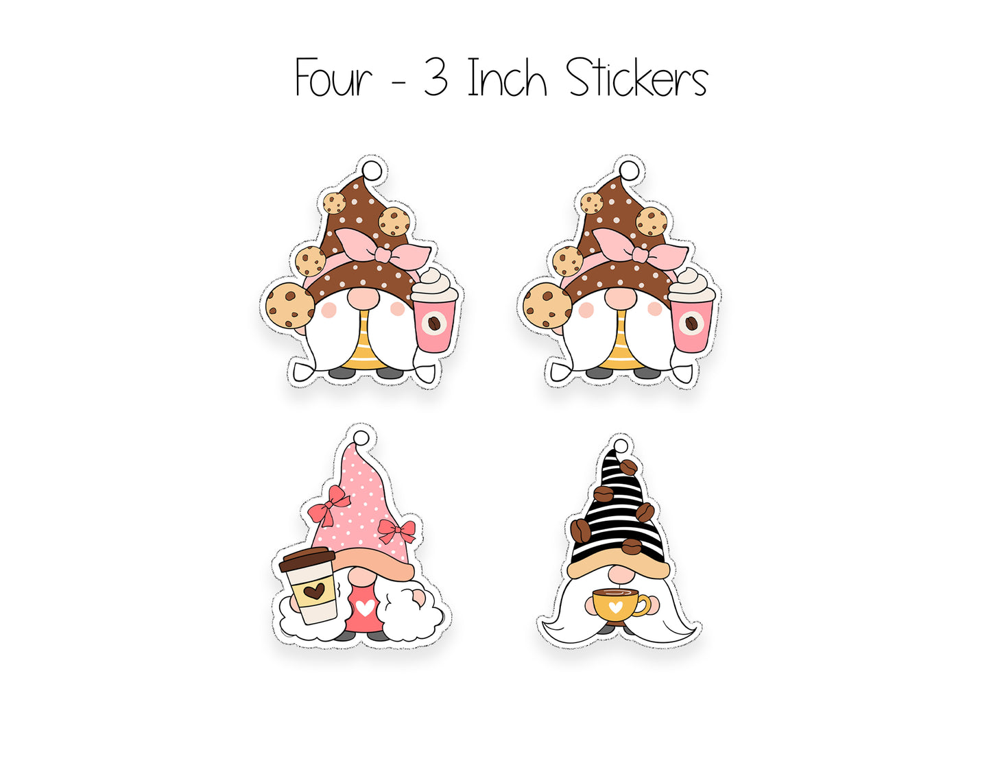 Coffee and Cookie Gnome Notepad, Card and Stickers