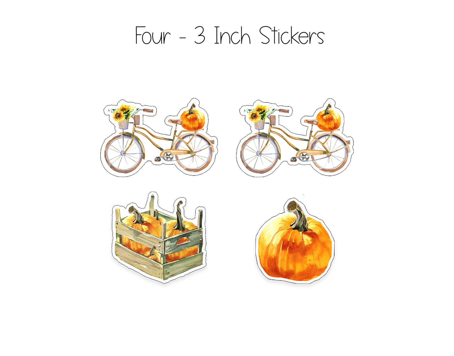 Bike and Pumpkins Notepad, Card and Stickers