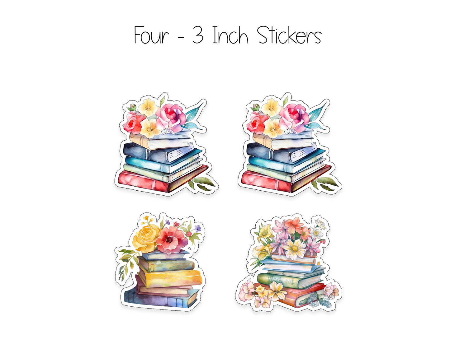 Books and Flowers Notepad, Card and Stickers