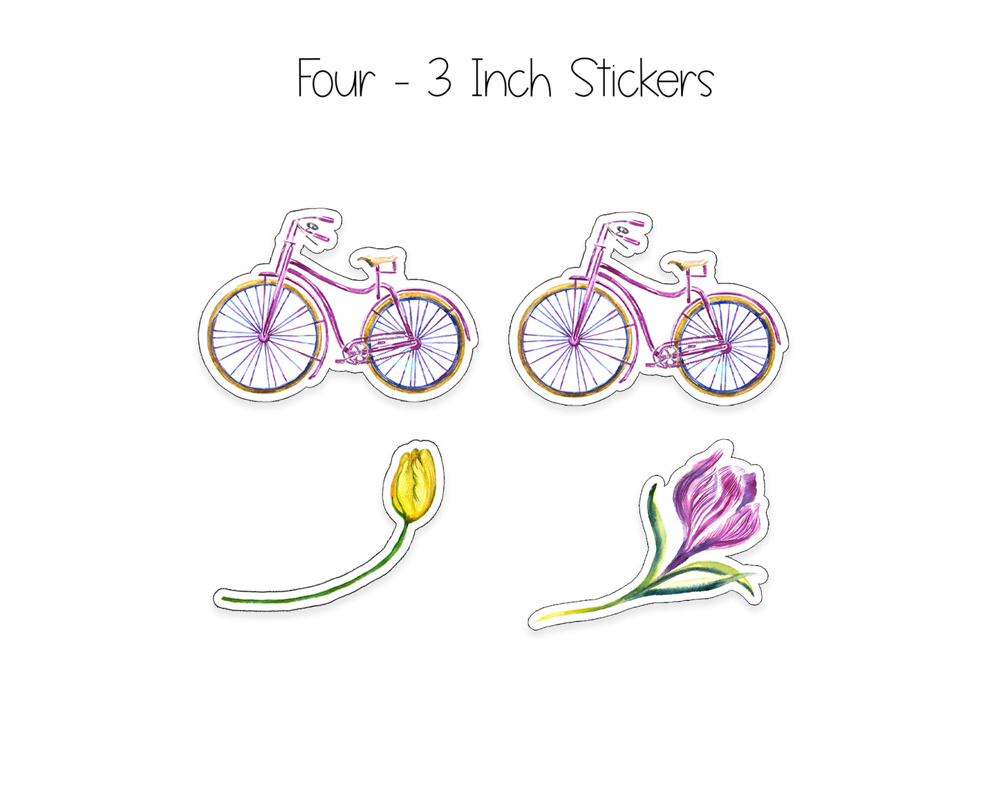 Bike and Flowers Notepad, Card and Stickers