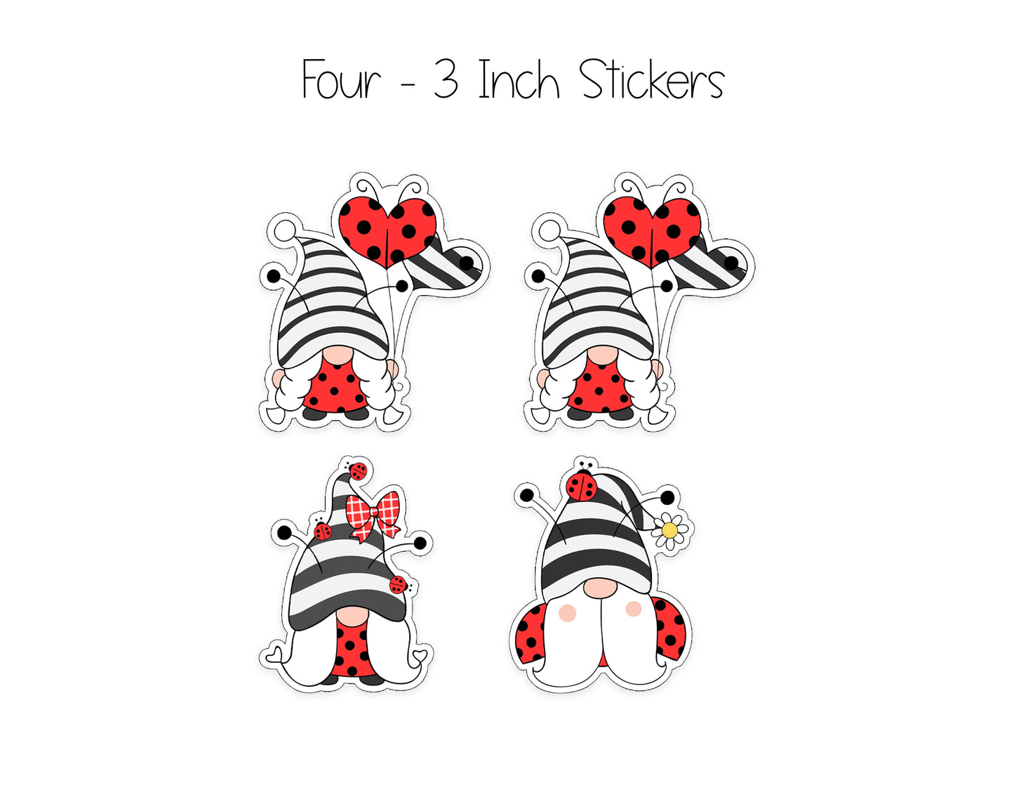 Ladybug Gnome Notepad, Card and Stickers