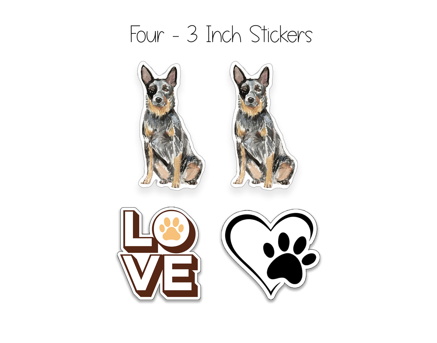 Australian Cattle Dog Folded Note Cards and Stickers