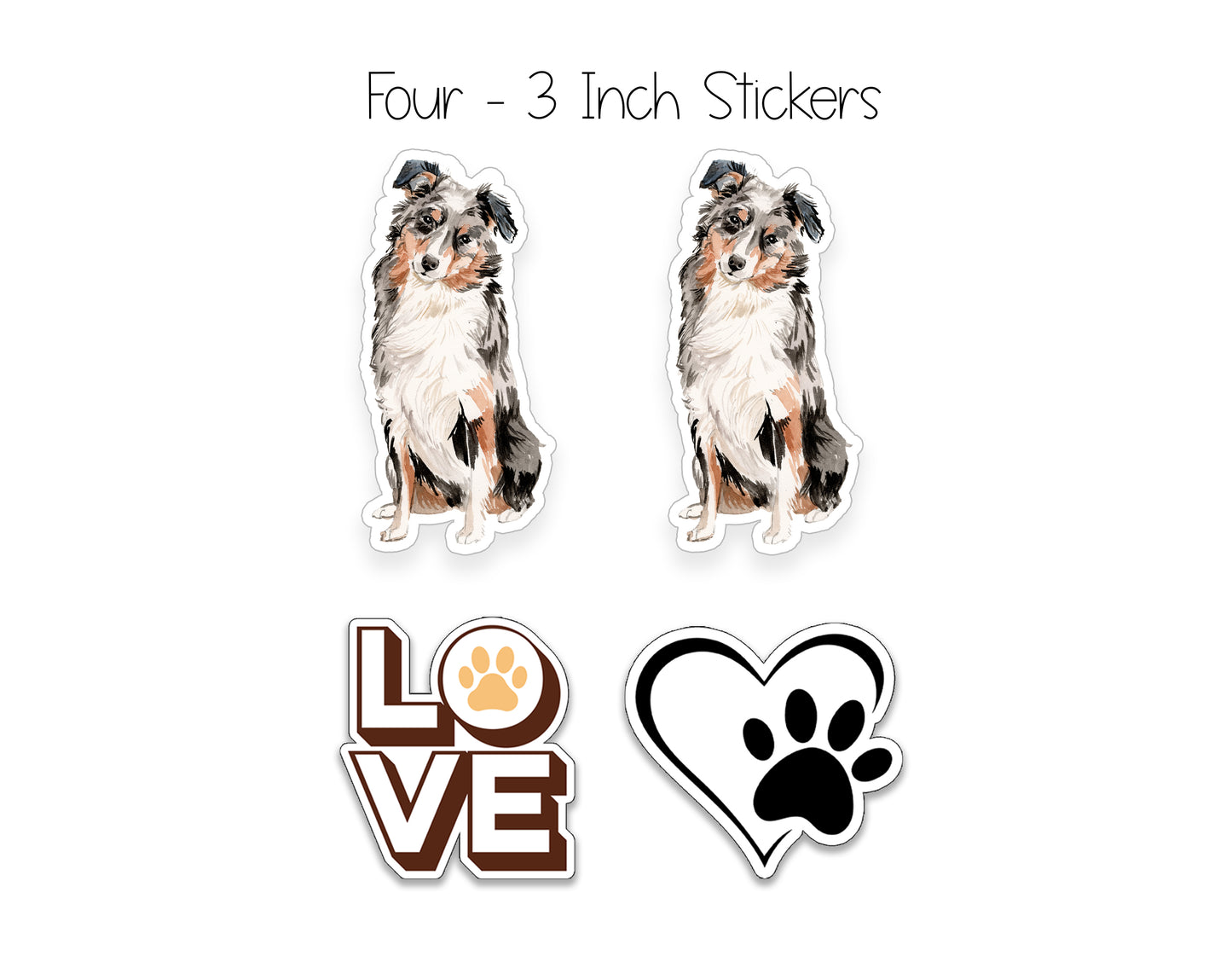 Australian Shepherd Folded Note Cards and Stickers