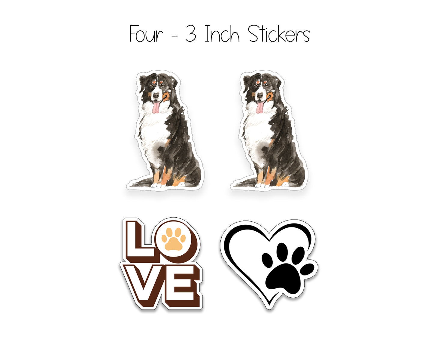 Bernese Mountain Dog Notepad, Card and Stickers