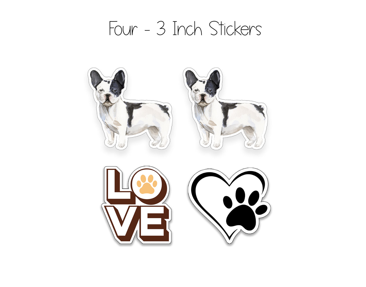 Black and White French Bulldog Folded Note Cards and Stickers
