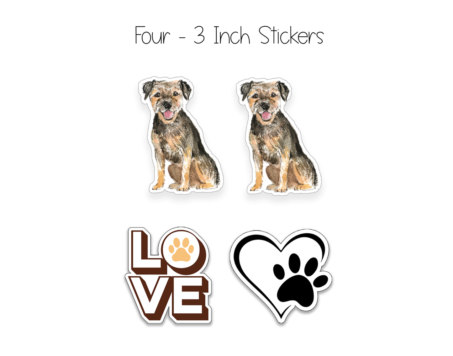 Border Terrier Folded Note Cards and Stickers