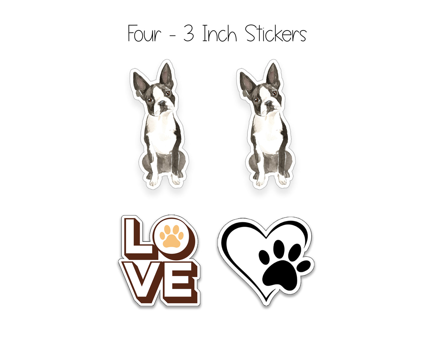 Boston Terrier Folded Note Cards and Stickers