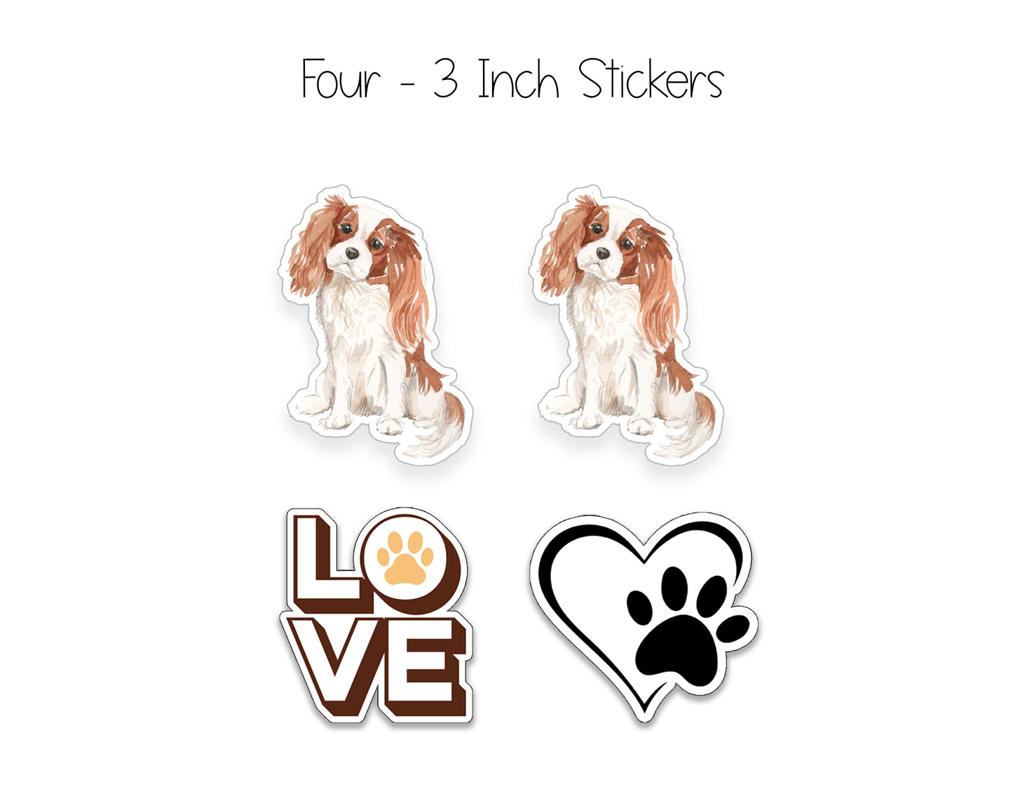 Cavalier King Charles Spaniel Folded Note Cards and Stickers