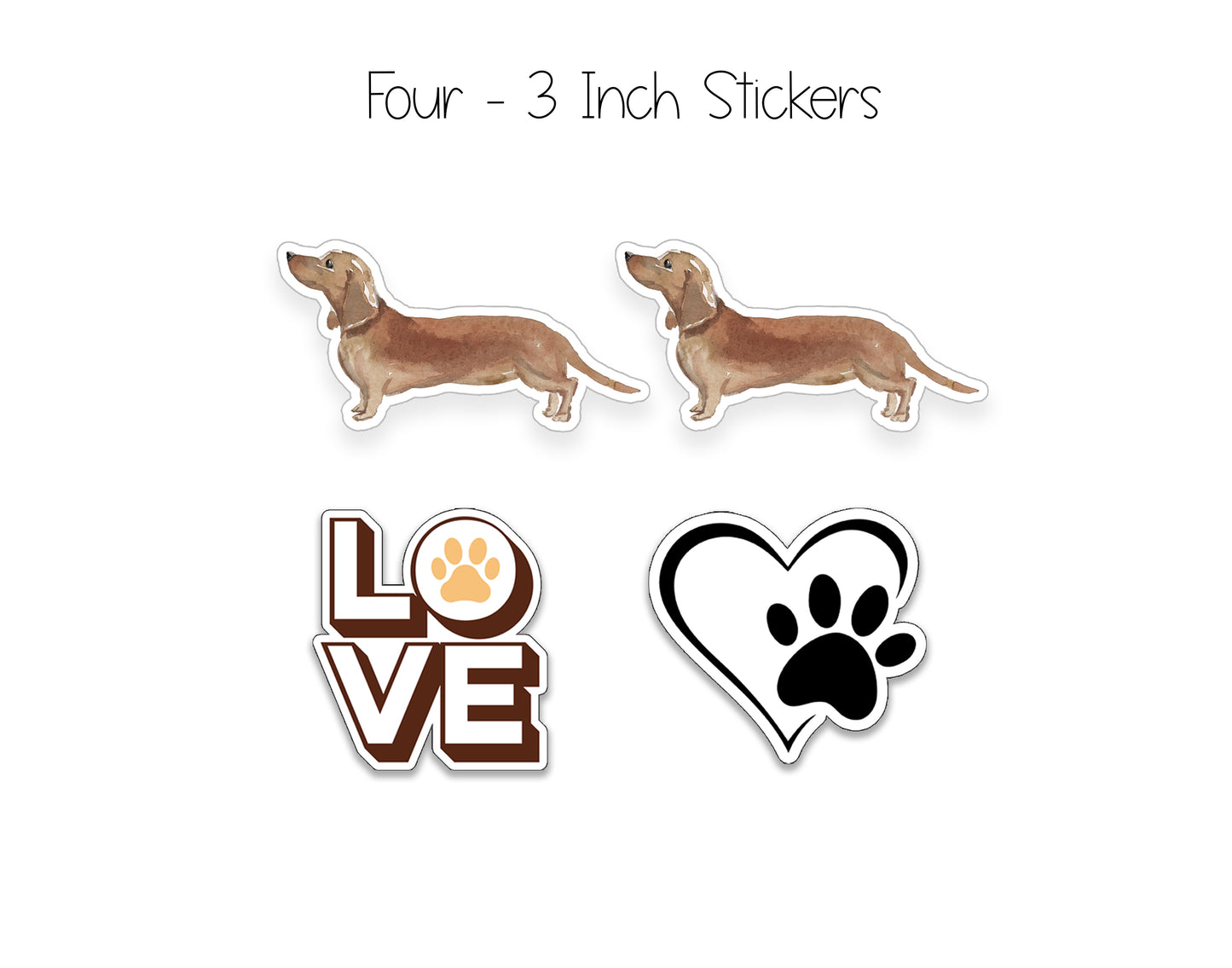 Brown Dachshund Dog Notepad, Card and Stickers