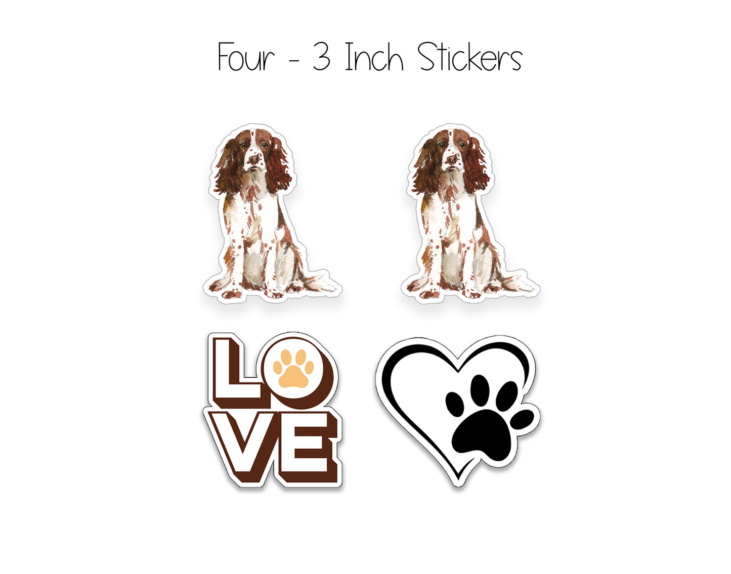 Brown and White English Springer Spaniel Dog Notepad, Card and Stickers