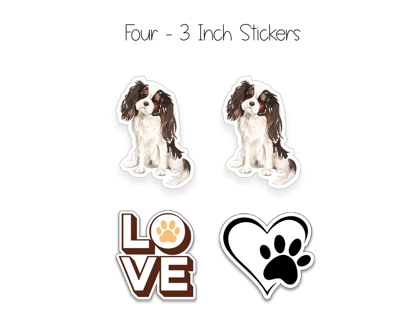 Cavalier King Charles Spaniel Folded Note Cards and Stickers