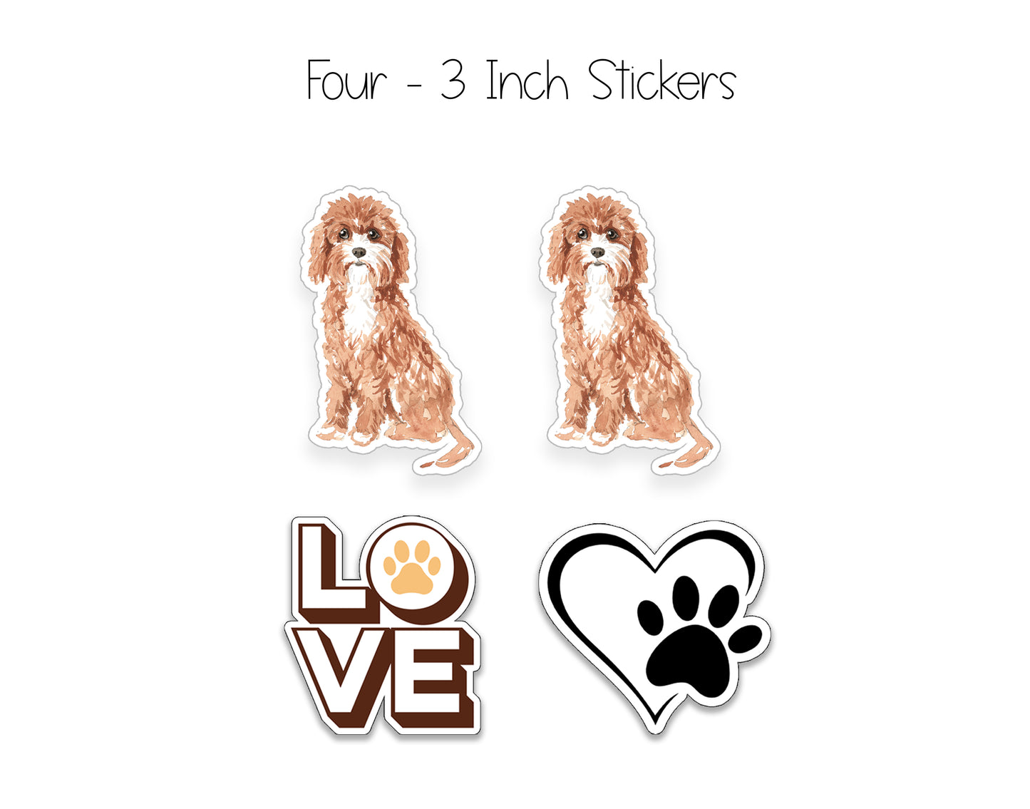 Cavapoo Folded Note Cards and Stickers