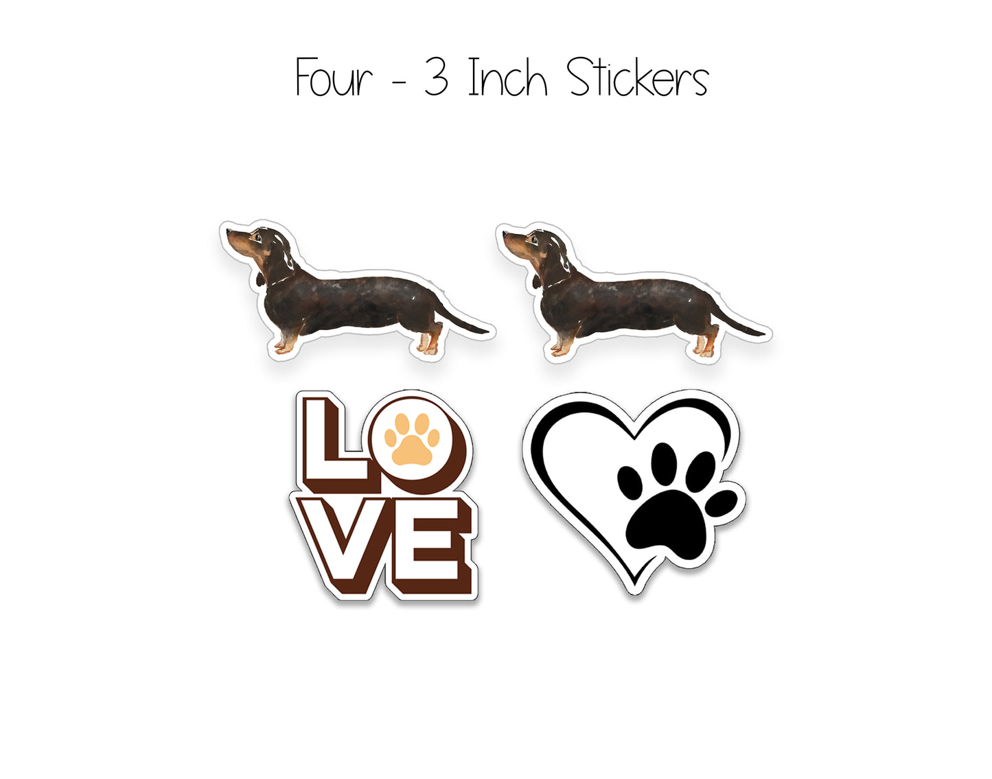 Black and Tan Dachshund Folded Note Cards and Stickers