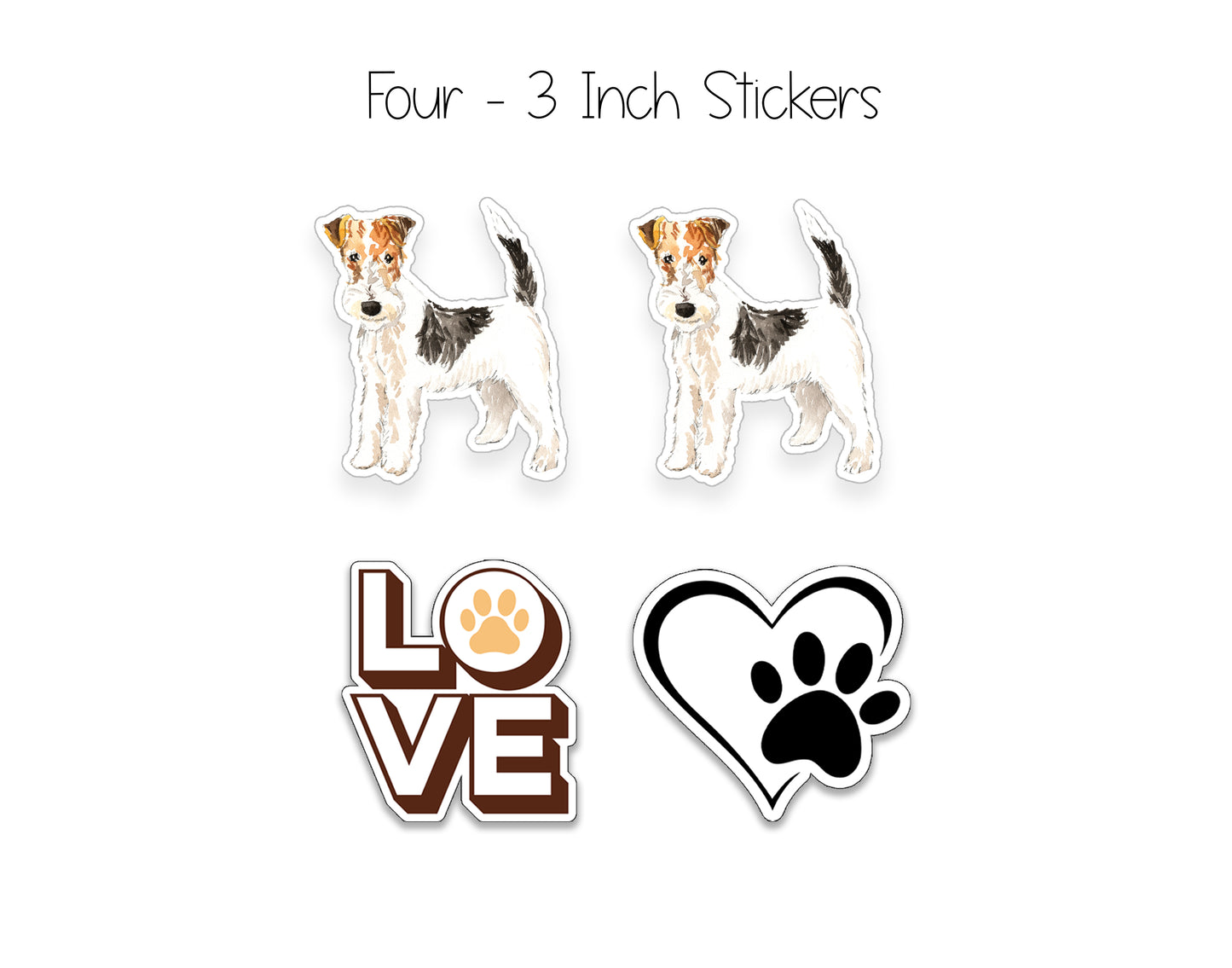Fox Terrier Folded Note Cards and Stickers