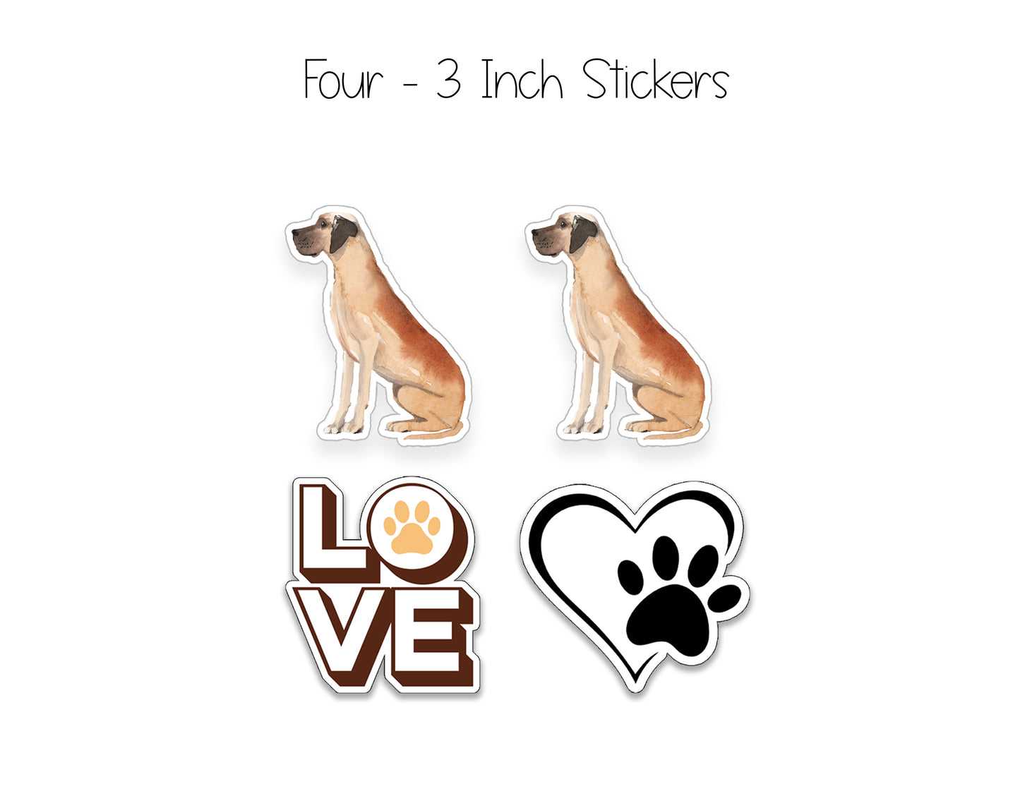 Great Dane Folded Note Cards and Stickers