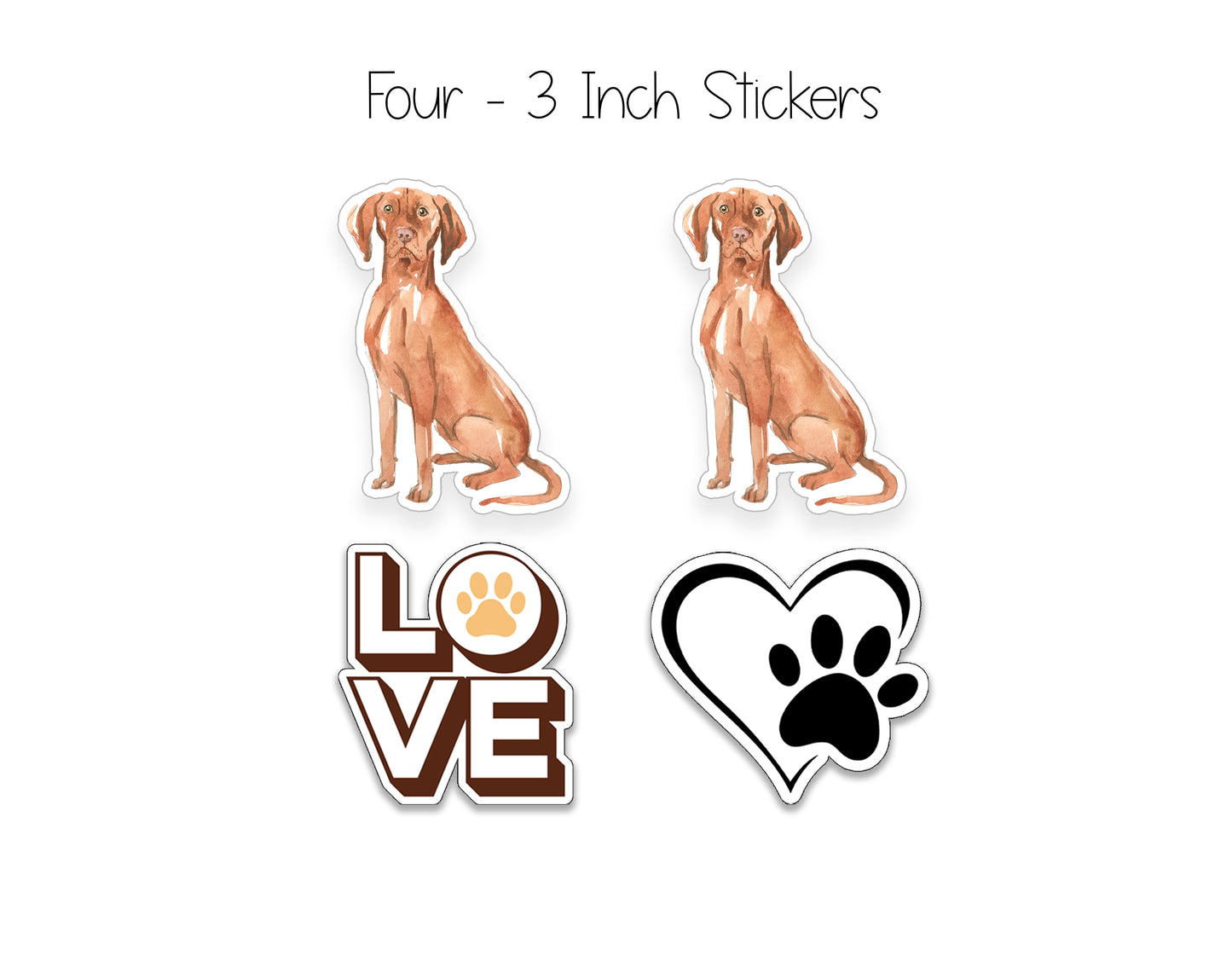 Hungarian Vizsla Folded Note Cards and Stickers
