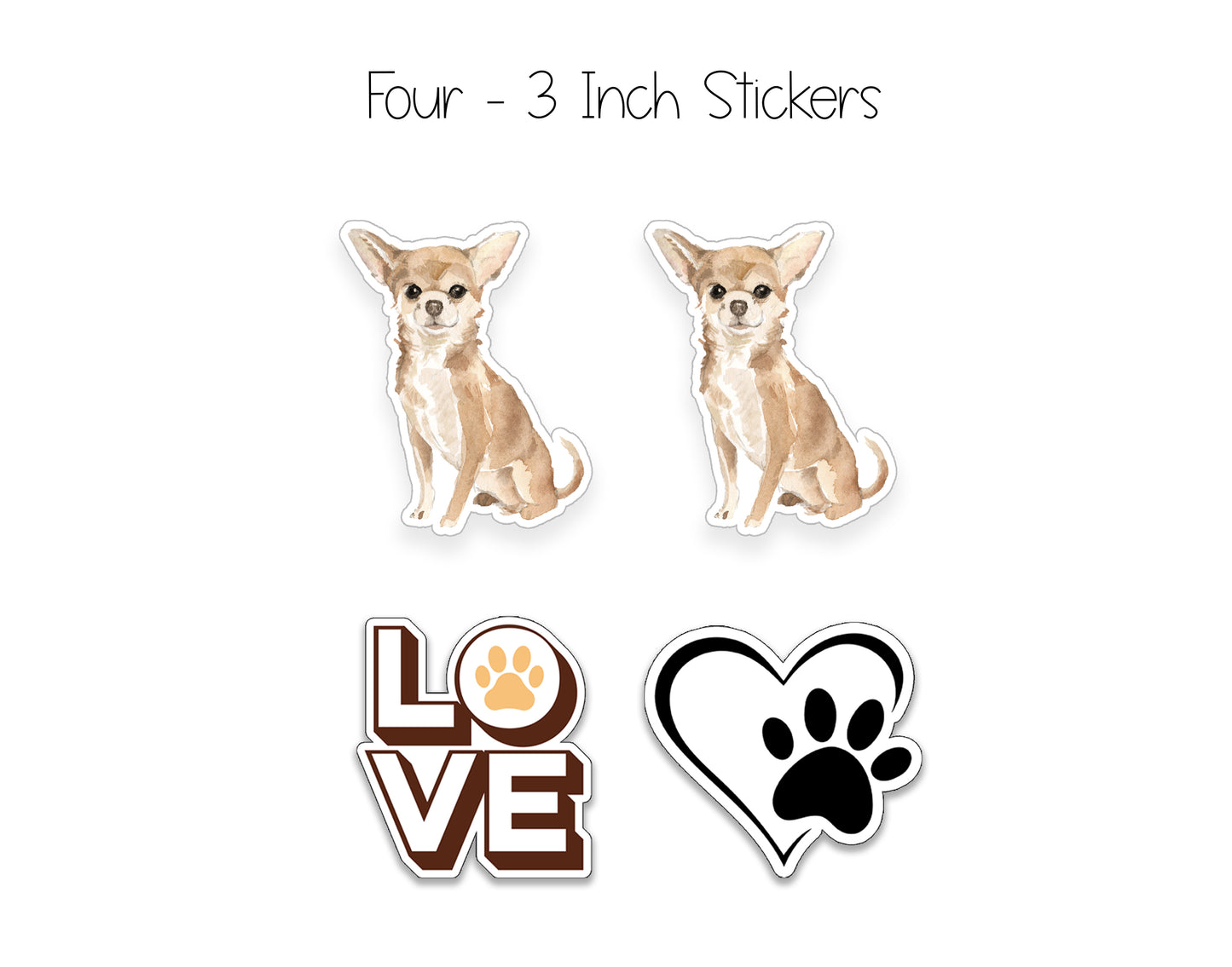 Fawn Chihuahua Folded Note Cards and Stickers