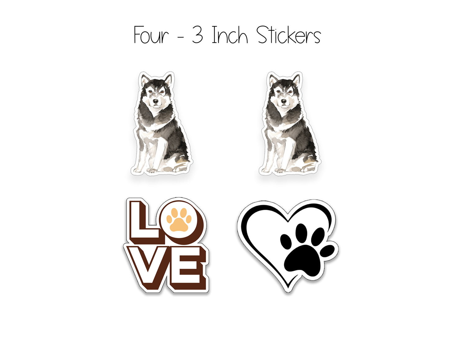 Malamute Folded Note Cards and Stickers