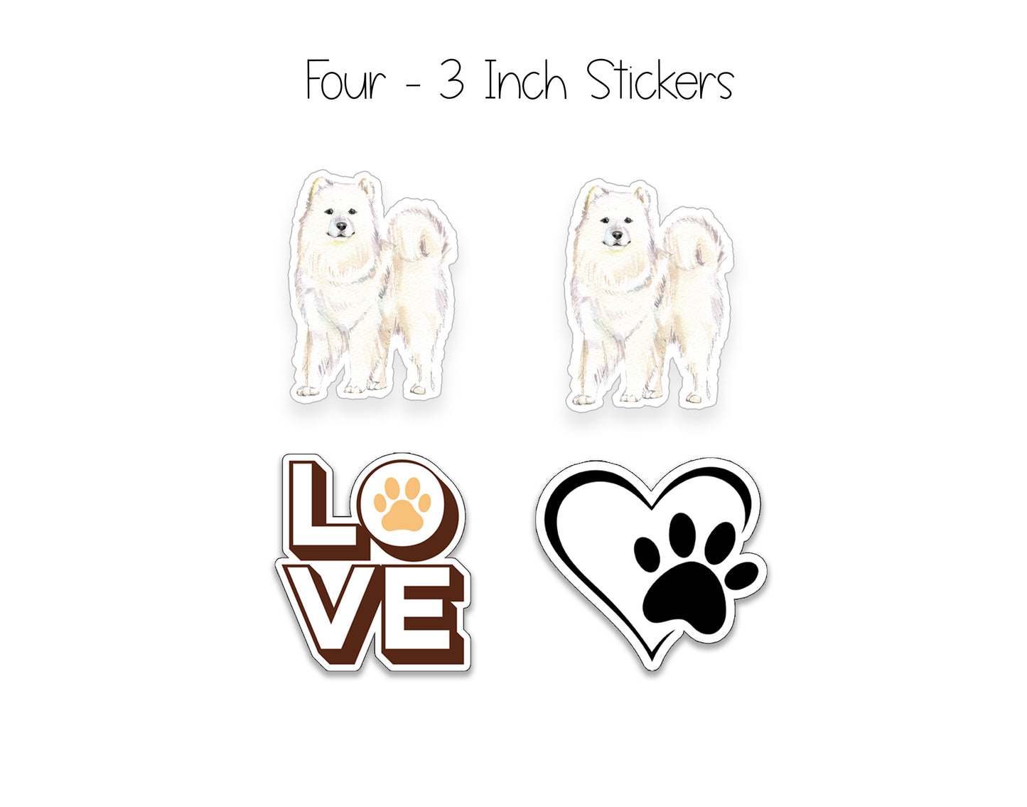 Samoyed Dog Notepad, Card and Stickers