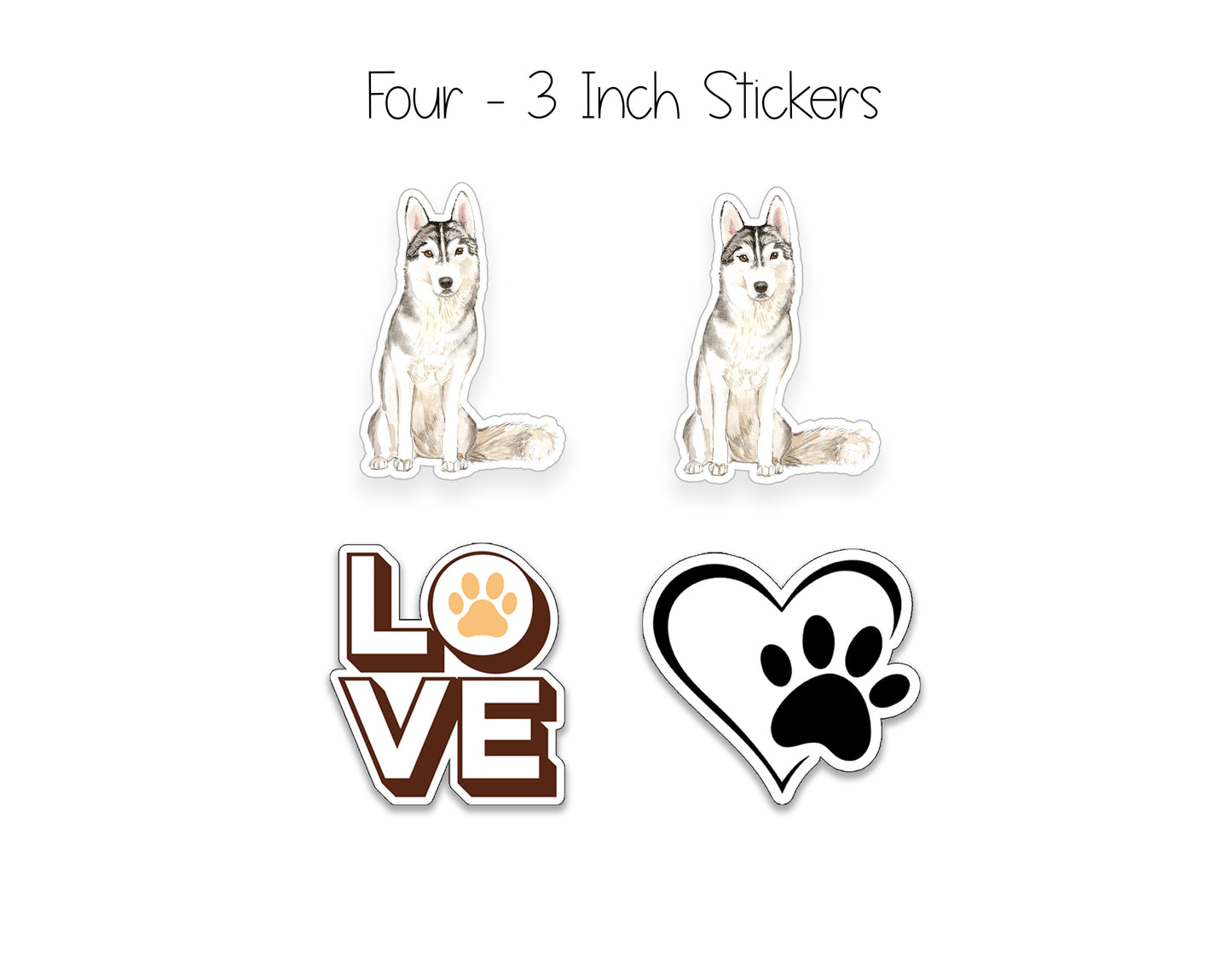 Siberian Husky Dog Notepad, Card and Stickers