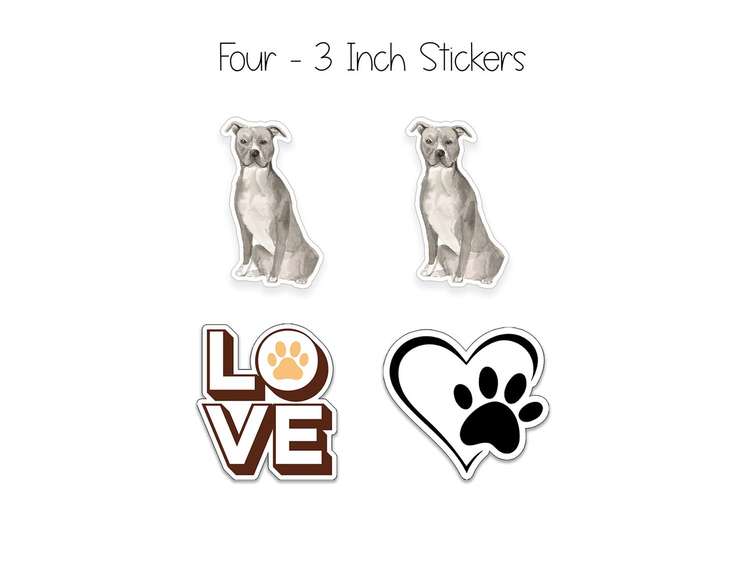 Grey Staffordshire Bull Terrier Folded Note Cards and Stickers