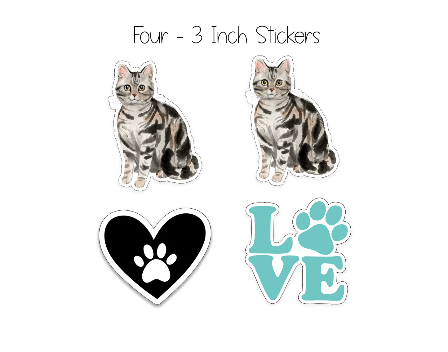American Shorthair Tabby Cat Notepad and Stickers
