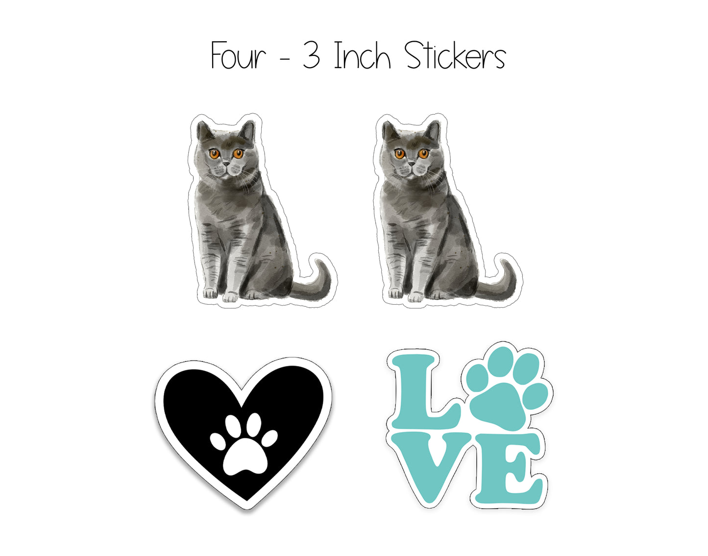 Grey Cat Folded Note Cards