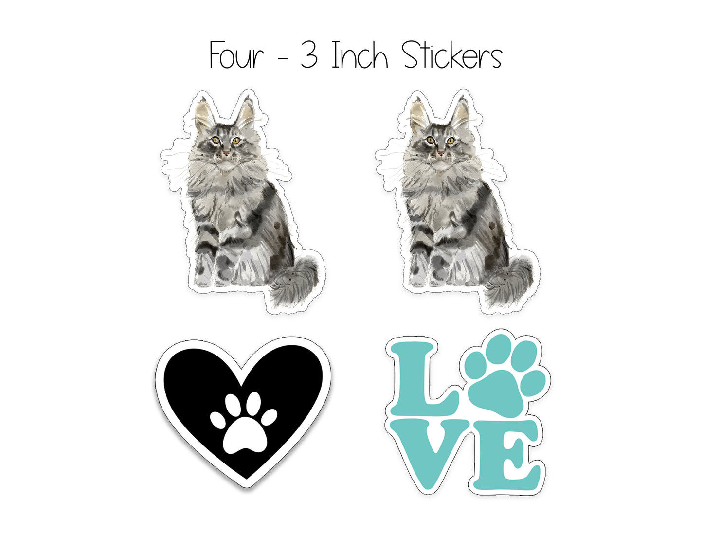 Maincoon Cat Personalized Notepad and Stickers