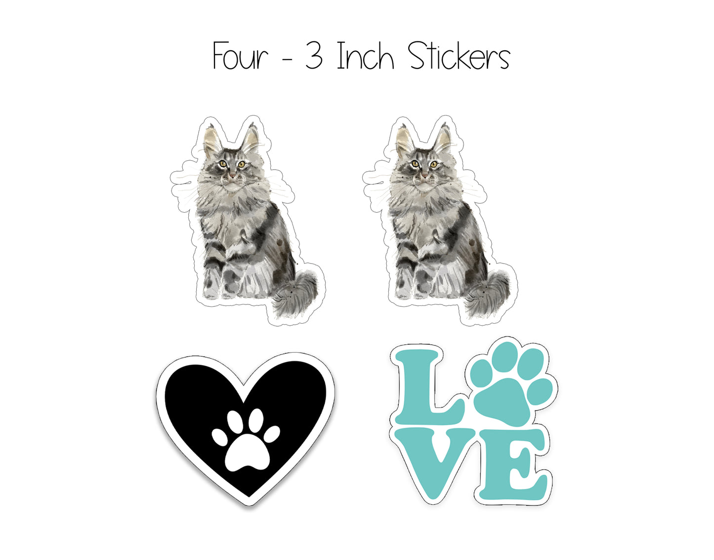 Main Coon Cat Folded Note Cards