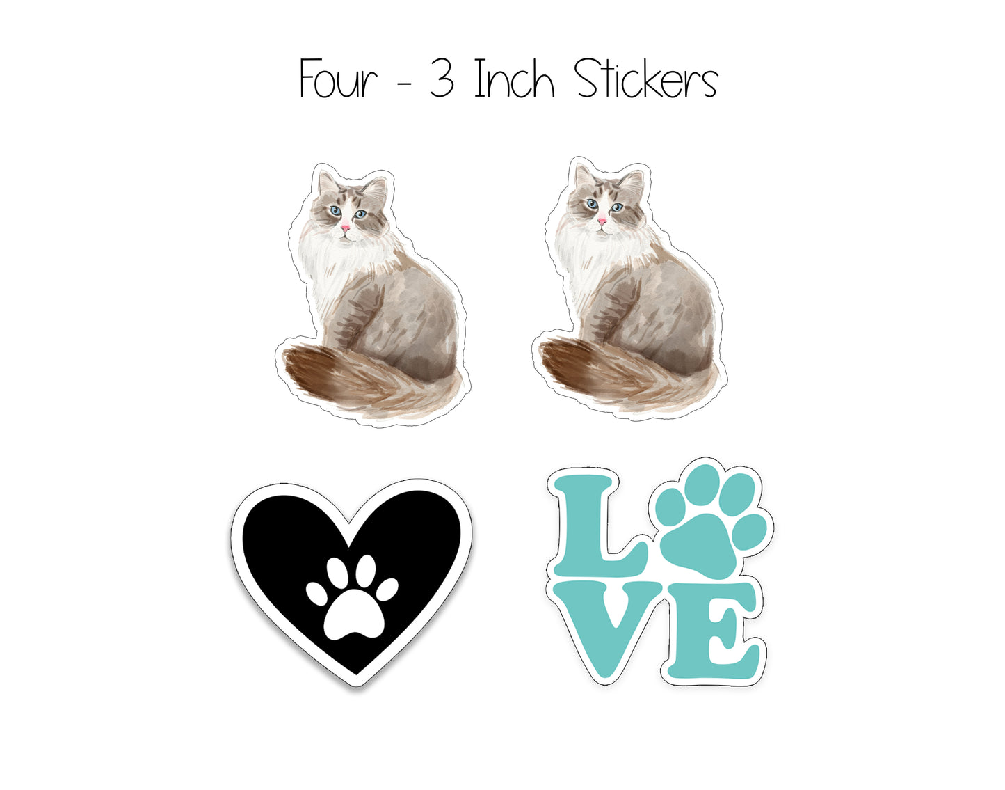 Watercolor Cat Folded Note Cards