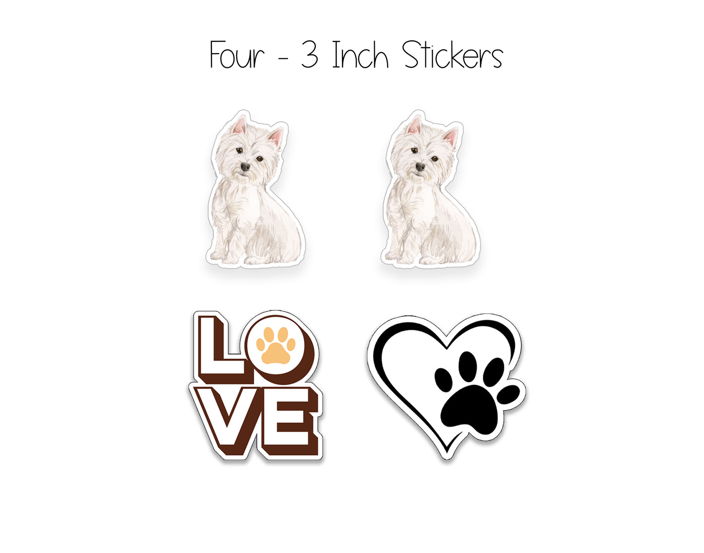 Westie Folded Note Cards and Stickers