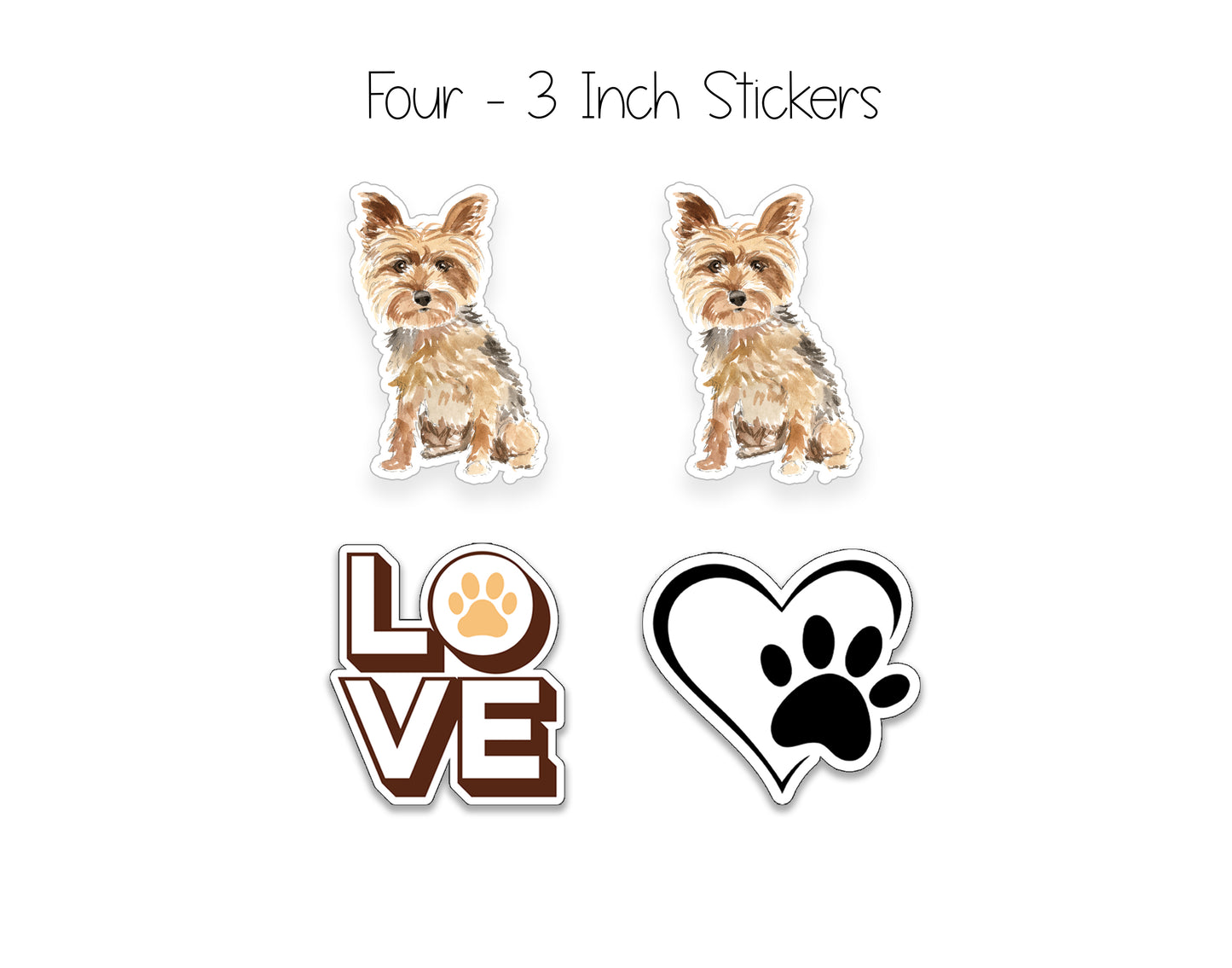 Yorkshire Terrier Folded Note Cards and Stickers